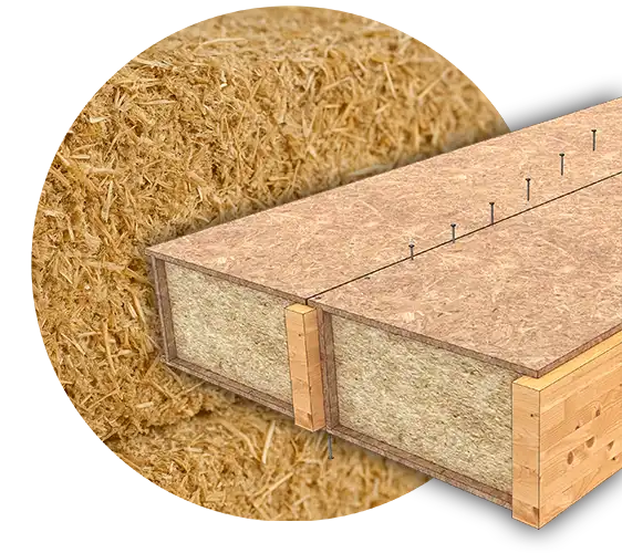 Caisson chevronné biosourcé